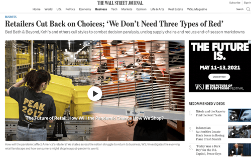 WSJ-Retailers cut back on choices